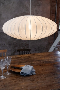 Marksjold Florence 108790 lampa wisząca zwis nowoczesna skandynawska klosz materiałowy 1x40W E27 biała - wysyłka w 24h
