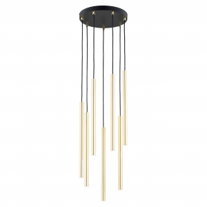 Emibig Selter 1332/7PREM lampa wisząca zwis nowoczesna elegancka glamour metalowa tuba rurka patyk 7x8W G9 złota