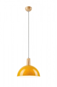 Lamkur Matti 34744 lampa wisząca zwis 1x60W E27 żółta/drewniana - wysyłka w 24h