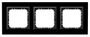 Ramka potrójna Ospel Sonata R-3RGC/32/25 szkło czarne + czarna ramka - wysyłka w 24h