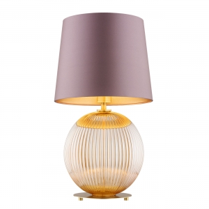 Argon Hamilton 8536 lampa stołowa lampka nowoczesna elegancka glamour kula szkło perforowane 1x15W E27 różowa/miodowa