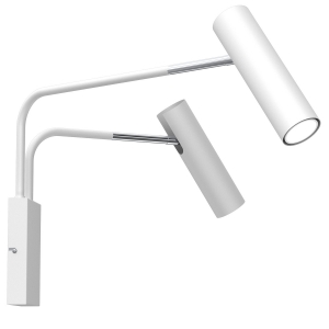 Luminex Axion 329 kinkiet lampa ścienna nowoczesny elegancki metalowy reflektory tuba 2x8W GU10 biały/chrom