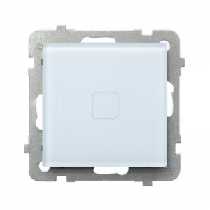 Łącznik pojedynczy dotykowy Ospel Sonata Touch ŁPD-1RS/M/31 z podświetleniem 10AX 230V białe szkło - wysyłka w 24h