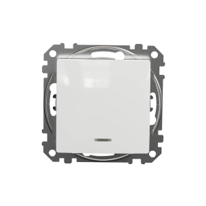 Łącznik jednobiegunowy Schneider Sedna Design SDD111101L z podświetleniem biały Design & Elements - wysyłka w 24h