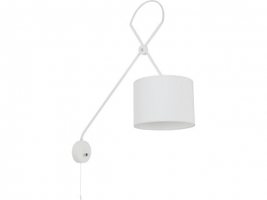 Kinkiet lampa ścienna Viper 6512 Nowodvorski 1x60W oprawa abażurowa na wysięgniku biała  - wysyłka w 24h