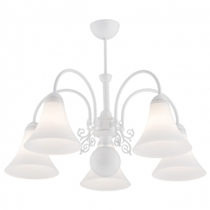 Lampa wisząca zwis białe dzwonki oprawa Argon Amaretto 5X60W E27 biała 2048 - wysyłka w 24h