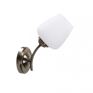 Candellux Zina 21-22561 kinkiet lampa ścienna elegancki klasyczny klosz szklany 1x40W E27 patyna/biały