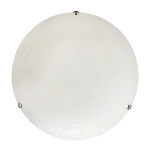 Candellux Macari 13-16867 plafon lampa sufitowa elegancki klasyczny mleczny koło 1x60W E27 biały/chrom