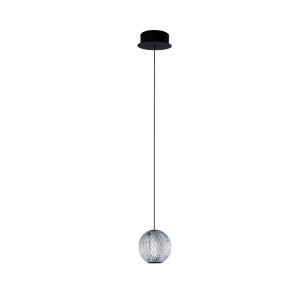 Azzardo Edem AZ6015 lampa wisząca zwis nowoczesna elegancka klosz kula 4,2W LED 3000K 336 lm czarna/transparentna