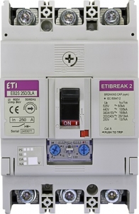 Wyłącznik mocy ETI Polam 004671888 3P, 16kA, wyzw. TM regulacja termiczna i magnetyczna EB2S 250/3LA 250A 3p - wysyłka w 24h
