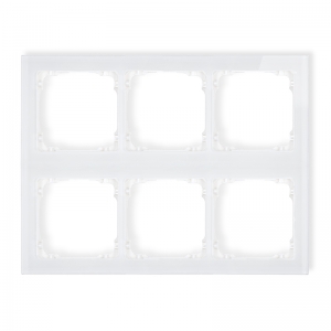 Ramka sześciokrotna Karlik Deco 0-0-DRSM-3x2 potrójna w 2 poziomach efekt szkła spód biały ramka biała - wysyłka w 24h