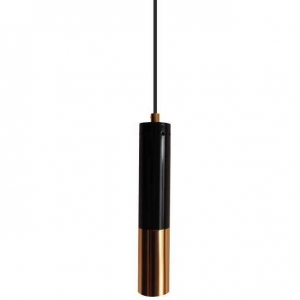 Kkdesign Golden Pipe ST-5719-1 lampa wisząca zwis 1x20W E14 czarna/złota - wysyłka w 24h
