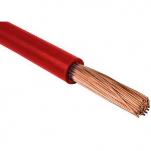 Przewód LgY 1x6mm2 czerwony 1m = 1szt. jednożyłowy linka 450/750V H07V-K odwijany z bębna - wysyłka w 24h
