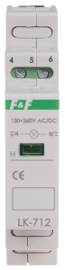 Lampka sygnalizacyjna F&F LK-712G-130-260V 230V AC pojedyncza zielona na szynę DIN - wysyłka w 24h