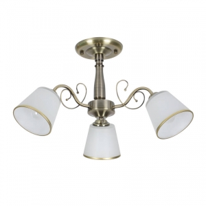 Candellux Losanna 33-26590 lampa wisząca zwis żyrandol elegancki klasyczny klosz szklany 3x40W E14 patyna/biała