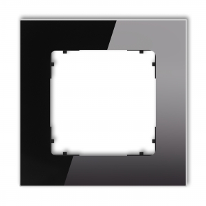 Ramka pojedyncza Karlik Icon 12-12-IRSK-1 uniwersalna kwadratowa efekt szkła czarny mat - wysyłka w 24h