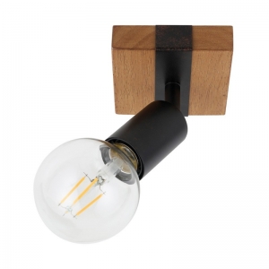 Italux Molini SPL-2079-1 plafon lampa sufitowa spot 1x40W E27 drewno/czarny - wysyłka w 24h
