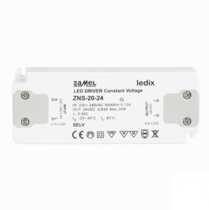 Zasilacz LED Zamel Ledix LDX10000152 ZNS-20-24 slim 24V DC 20W - wysyłka w 24h