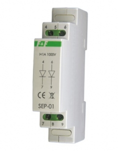 Separator sygnalu sterujacego F&F SEP-01 dwukanałowy 1A 250V na szynę DIN - wysyłka w 24h