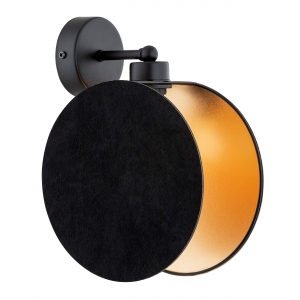 Emibig Motif 1325/K1 kinkiet lampa ścienna nowoczesny elegancki koła 1x15W E27 czarny/złoty