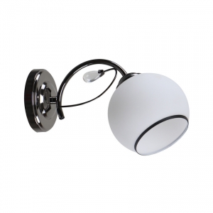 Candellux Graphite 21-22516 kinkiet lampa ścienna elegancki klasyczny klosz szklany kula 1x40W E27 czarny/biały