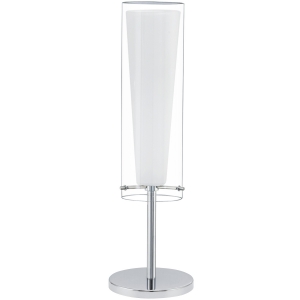 Lampa oprawa stołowa Eglo Pinto 1x60W E27 biała, chrom 89835 - Wyprzedaż- ostatnie sztuki - wysyłka w 24h
