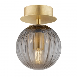 Argon Paloma 8510 plafon lampa sufitowa nowoczesny elegancki klosz szklany kula 1x7W E14 dymiony/mosiądz