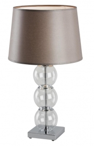 Lampka abażurowa ze szklaną ozdobną podstawą Argon Aldo 1x60W E27 brązowa 397