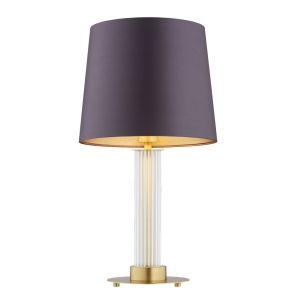 Argon Hampton 8543 lampa stołowa lampka nowoczesna elegancka glamour szkło perforowane 1x15W E27 fioletowa/mosiądz