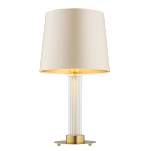 Argon Hampton 8541 lampa stołowa lampka nowoczesna elegancka glamour szkło perforowane 1x15W E27 beżowa/mosiądz