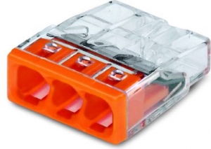 Zacisk instalacyjny zybkozłączka 3x 0,5-2,5mm2  Wago (2273-203/996-030) 2273-203/995-030 transparentna/pomarańczowa blister 30szt - wysyłka w 24h