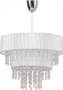 Lampa wisząca Toscana 4013 Nowodvorski 1x60W abażurowa oprawa zwis z kryształkami crytal biały - uszkodzone opakowanie - towar pełnowartościowy - wysyłka w 24h