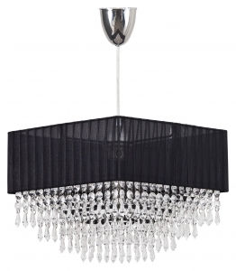 Lampa wisząca Modena 4014 Nowodvorski 1x60W klasyczna oprawa abażurowa zwis z kryształkami crystal czarny - opakowanie zastępcze - towar pełnowartościowy - wysyłka w 24h