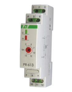 Przekaźnik priorytetowy F&F PR-613 nastawa 2-15A 16A 1NO/NC 230V AC z kanałem przelotowym na szynę DIN - wysyłka w 24h