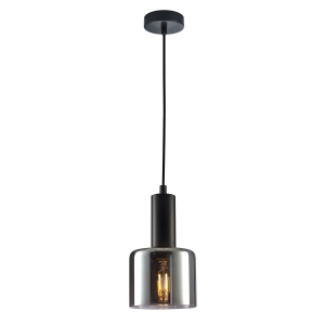 Italux Santia PND-65342-1-BK+SG lampa wisząca zwis 1x40W E27 czarna/dymiona