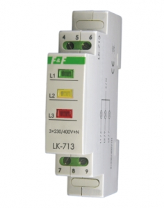 Lampka sygnalizacyjna F&F LK-713K potrójna 230V AC żółta/czerwona/zielona na szynę DIN - wysyłka w 24h