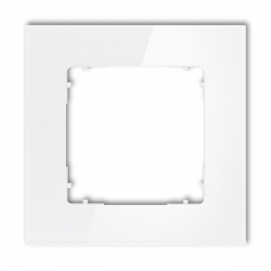 Ramka pojedyncza Karlik Icon 0-0-IRSK-1 uniwersalna kwadratowa efekt szkła biała - wysyłka w 24h