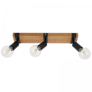 Italux Molini SPL-2079-3 plafon lampa sufitowa spot 3x40W E27 drewno/czarny - wysyłka w 24h