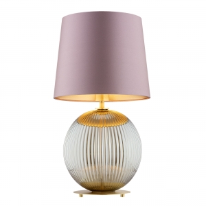 Argon Hamilton 8531 lampa stołowa lampka nowoczesna elegancka glamour kula szkło perforowane 1x15W E27 różowa/szara