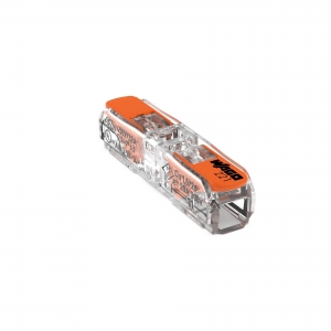 Szybkozłączka przelotowa Wago 221-2411 2x0,2-4mm2 2-przewodowa transparentna / pomarańczowa - wysyłka w 24h