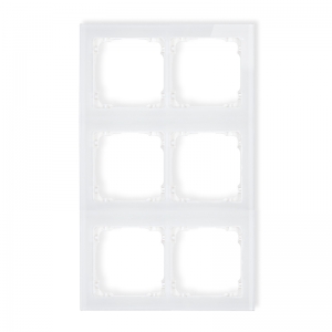 Ramka sześciokrotna Karlik Deco 0-0-DRSM-2x3 podwójna w 3 poziomach efekt szkła spód biały ramka biała - wysyłka w 24h