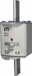 Wkładka topikowa ETI Polam NH3C 004186124 gG 400A 400V KOMBI przemysłowa zwłoczna - wysyłka w 24h