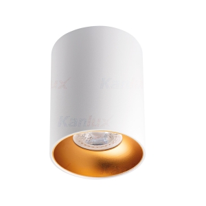 Plafon Kanlux Riti 27570 lampa sufitowa oprawa natynkowa spot 1x25W GU10 biały / złoty - wysyłka w 24h