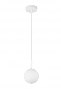 Sigma Gama 33405 lampa wisząca zwis szklana mleczna kula ball zwis loft klosz nowoczesna 1x12W G9 LED biała - wysyłka w 24h