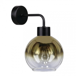 Candellux Lady 21-27894 kinkiet lampa ścienna nowoczesny elegancki klosz szklany kula 1x24W E27 czarny/złoty