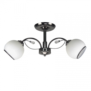 Candellux Graphite 32-22523 plafon lampa sufitowa elegancki klasyczny klosz szklany kule 2x40W E27 czarny/biały