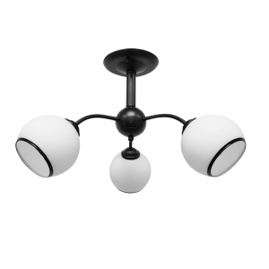 Candellux Marinen 33-26569 lampa wisząca zwis elegancka klasyczna klosz szklany 3x40W E27 czarna/biała
