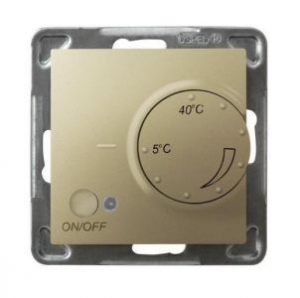Regulator temperatury Ospel Impresja  z czujnikiem napowietrznym złoty metalik  RTP-1YN/m/28 - wysyłka w 24h