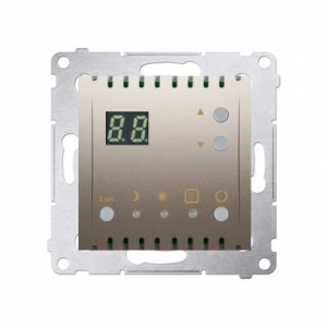 Regulator temperatury Kontakt-Simon 54 DTRNW.01/44 z wyświetlaczem z czujnikiem wewnętrznym złoty mat metalizowany  - wysyłka w 24h