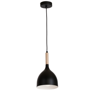 Luminex Noak wood 1191 lampa wisząca zwis 1x60W E27 czarny / brązowy - wysyłka w 24h
